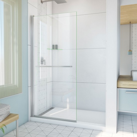 DreamLine Aqua-Q Swing 33 1/2x72 Frameless Shower Door in Brushed Nickel