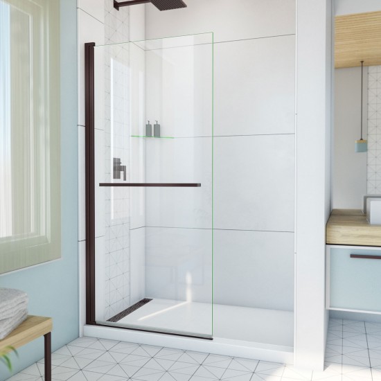 DreamLine Aqua-Q Swing 33 1/2x72 Frameless Shower Door in Oil Rubbed Bronze