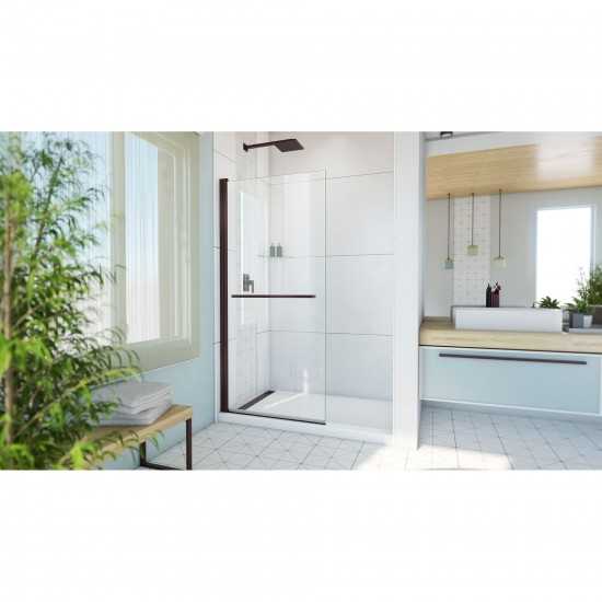 DreamLine Aqua-Q Swing 33 1/2x72 Frameless Shower Door in Oil Rubbed Bronze