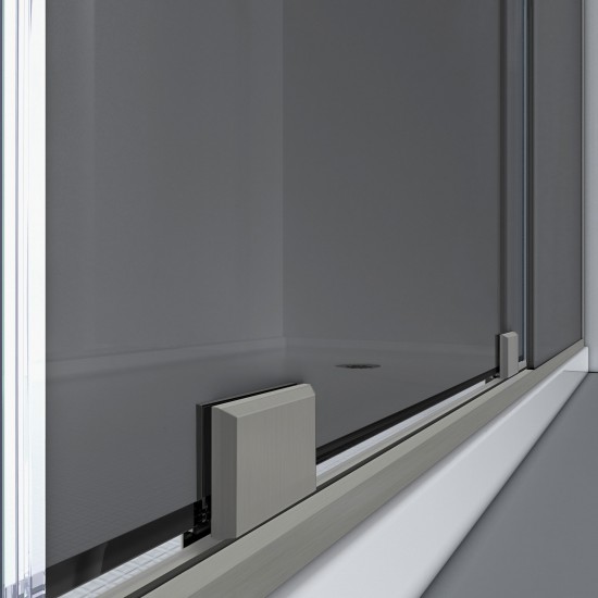 DreamLine Mirage-X 44-48x72 Frameless Sliding Shower Door in Brushed Nickel, SHDR1948723GL04
