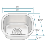 1512 Stainless Steel Bar Sink