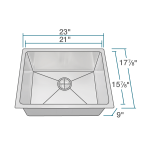 1823 Stainless Steel Single Bowl 3/4" Radius Kitchen Sink