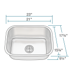 2318-16 Single Bowl Stainless Steel Kitchen Sink