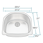 2421-16 D-Bowl Stainless Steel Kitchen Sink