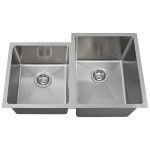 3120R Offset Double Bowl 3/4" Radius Stainless Steel Sink