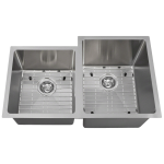 3120R Offset Double Bowl 3/4" Radius Stainless Steel Sink