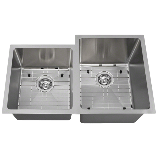 3120R Offset Double Bowl 3/4" Radius Stainless Steel Sink