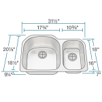 3121L Stainless Steel Kitchen Sink