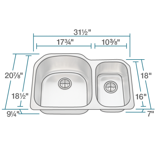 3121L Stainless Steel Kitchen Sink