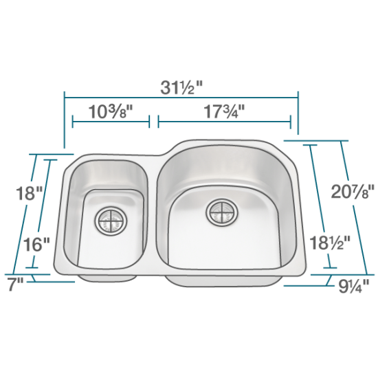 3121R Stainless Steel Kitchen Sink