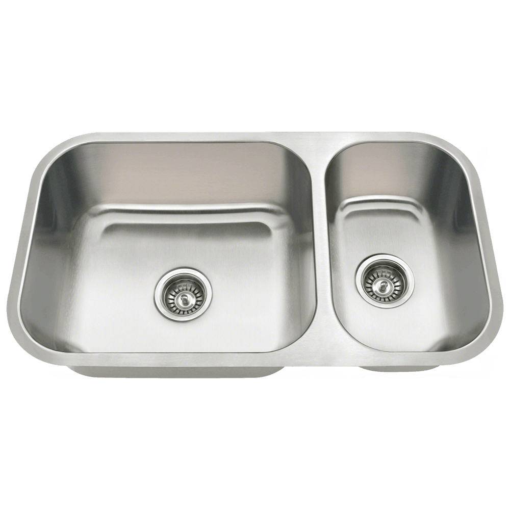 3218BL Offset Double Bowl Undermount Stainless Steel Sink