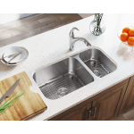 3218BL Offset Double Bowl Undermount Stainless Steel Sink