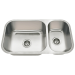 3218BL Offset Double Bowl Undermount Stainless Steel Sink