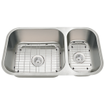 3218BL Offset Double Bowl Undermount Stainless Steel Sink