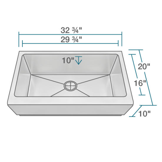 405 Single Bowl Stainless Steel Apron Sink