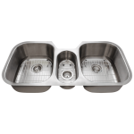 4521-16 Triple Bowl Stainless Steel