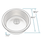 465-16 Circular Stainless Steel Bar Sink