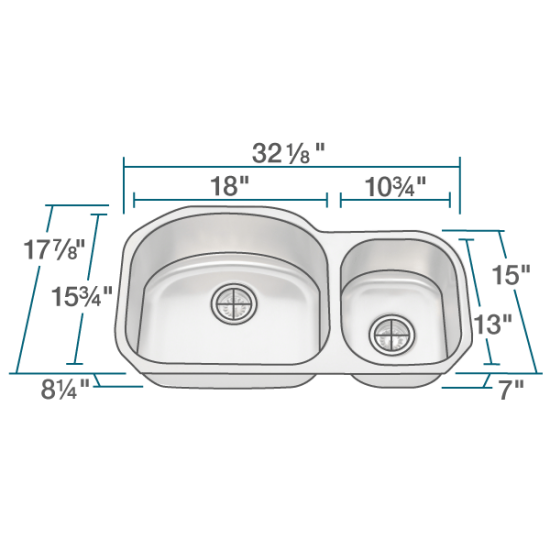 501L Offset Stainless Steel Kitchen Sink