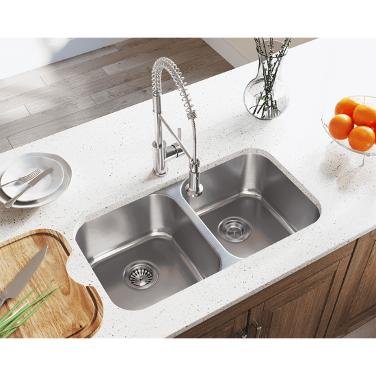 502-16 Double Bowl Stainless Steel Sink