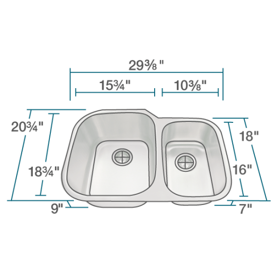 506L Stainless Steel Kitchen Sink, Left