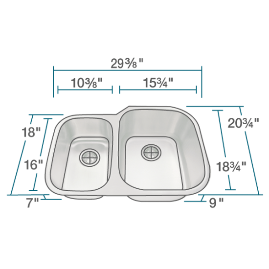 506R Stainless Steel Kitchen Sink, Right