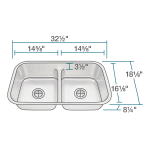 512-16 Half Divide Stainless Steel Kitchen Sink