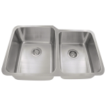 513L Offset Double Bowl Stainless Steel Sink, Left