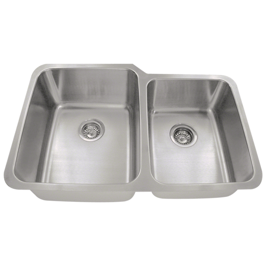 513L Offset Double Bowl Stainless Steel Sink, Left