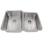 513L Offset Double Bowl Stainless Steel Sink, Left