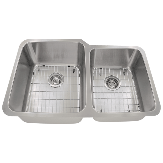513L Offset Double Bowl Stainless Steel Sink, Left