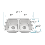 US1022 Double Bowl Stainless Steel Sink