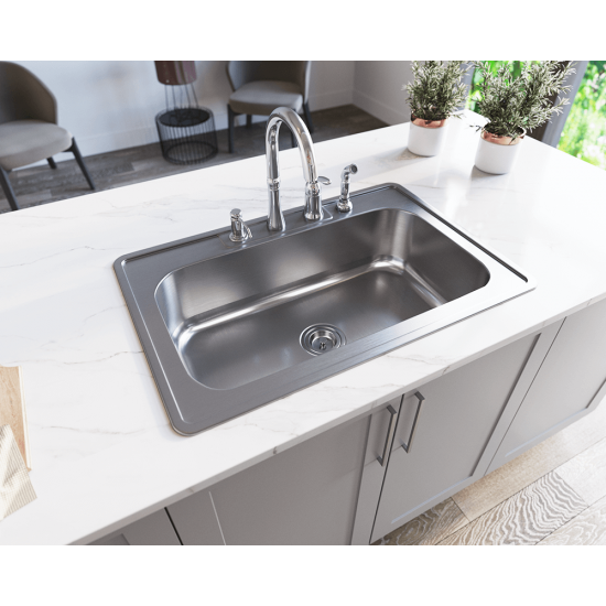 US1030T Single Bowl Topmount Stainless Steel Sink