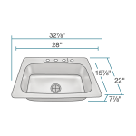 US1030T Single Bowl Topmount Stainless Steel Sink