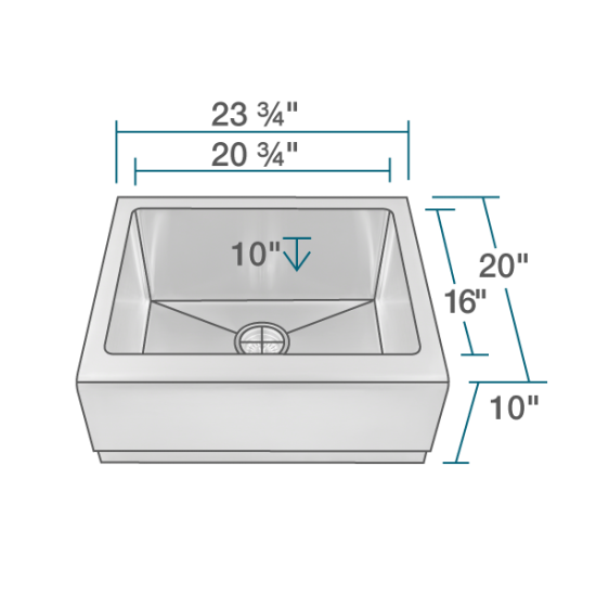 408 Single Bowl Stainless Steel Apron Sink