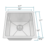 1717-16 Single Bowl 3/4" Stainless Steel Sink