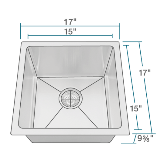 1717-16 Single Bowl 3/4" Stainless Steel Sink