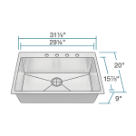 T3120S Topmount 3/4" Radius Stainless Steel Sink