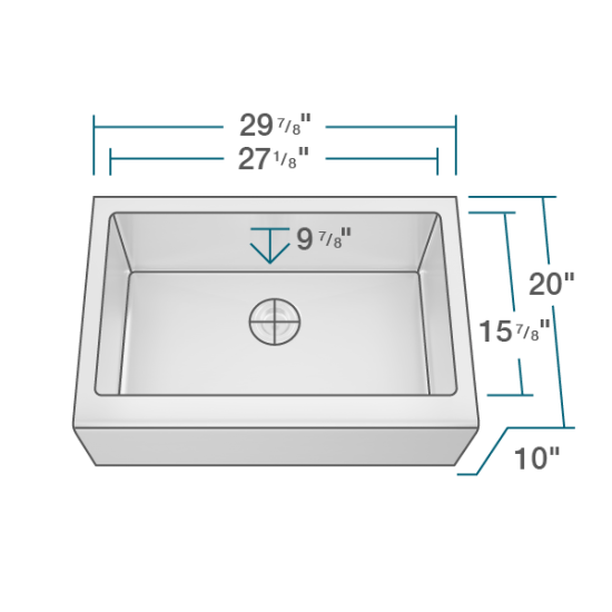 409-16 Single Bowl Stainless Steel Apron Sink