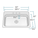 ADAT550S Single Bowl Stainless Steel ADA Sink