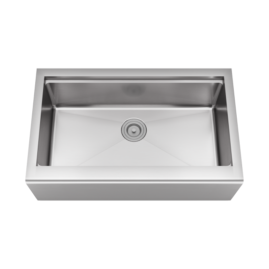 405-Ledge Single Bowl Stainless Steel Apron Workstation Sink