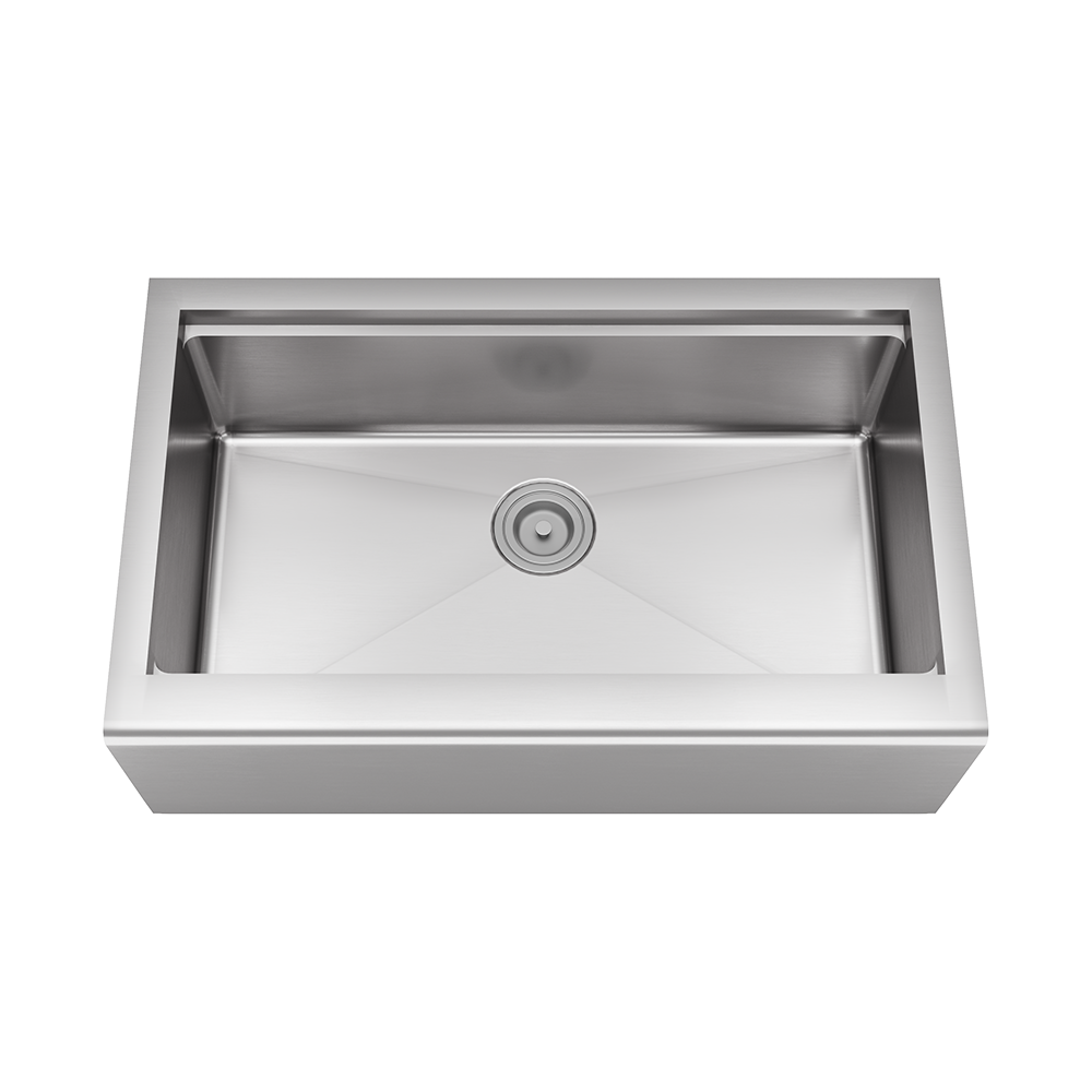 405-Ledge Single Bowl Stainless Steel Apron Workstation Sink