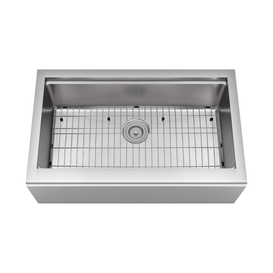 405-Ledge Single Bowl Stainless Steel Apron Workstation Sink