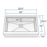 405-Ledge Single Bowl Stainless Steel Apron Workstation Sink