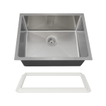 1823-SLW Stainless Steel Single Bowl 3/4" Radius Kitchen Sink with White SinkLink