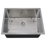 1823-SLW Stainless Steel Single Bowl 3/4" Radius Kitchen Sink with White SinkLink