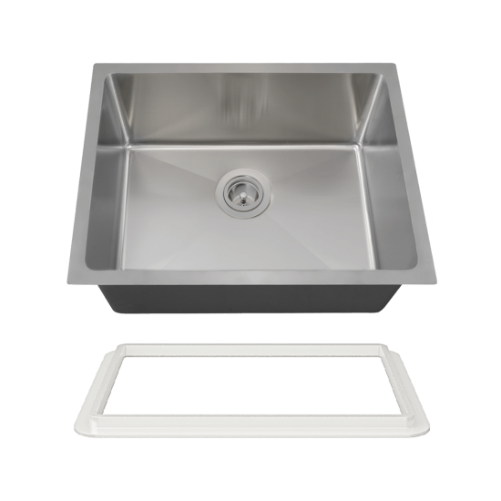 1823-SLW Stainless Steel Single Bowl 3/4" Radius Kitchen Sink with White SinkLink