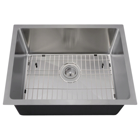 1823-SLG Stainless Steel Single Bowl 3/4" Radius Kitchen Sink with Gray SinkLink