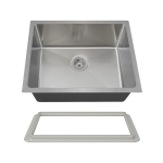 1823-SLG Stainless Steel Single Bowl 3/4" Radius Kitchen Sink with Gray SinkLink