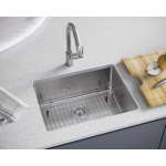 1823-SLG Stainless Steel Single Bowl 3/4" Radius Kitchen Sink with Gray SinkLink