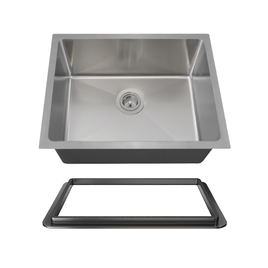 1823-SLBL Stainless Steel Single Bowl 3/4" Radius Kitchen Sink with Black SinkLink